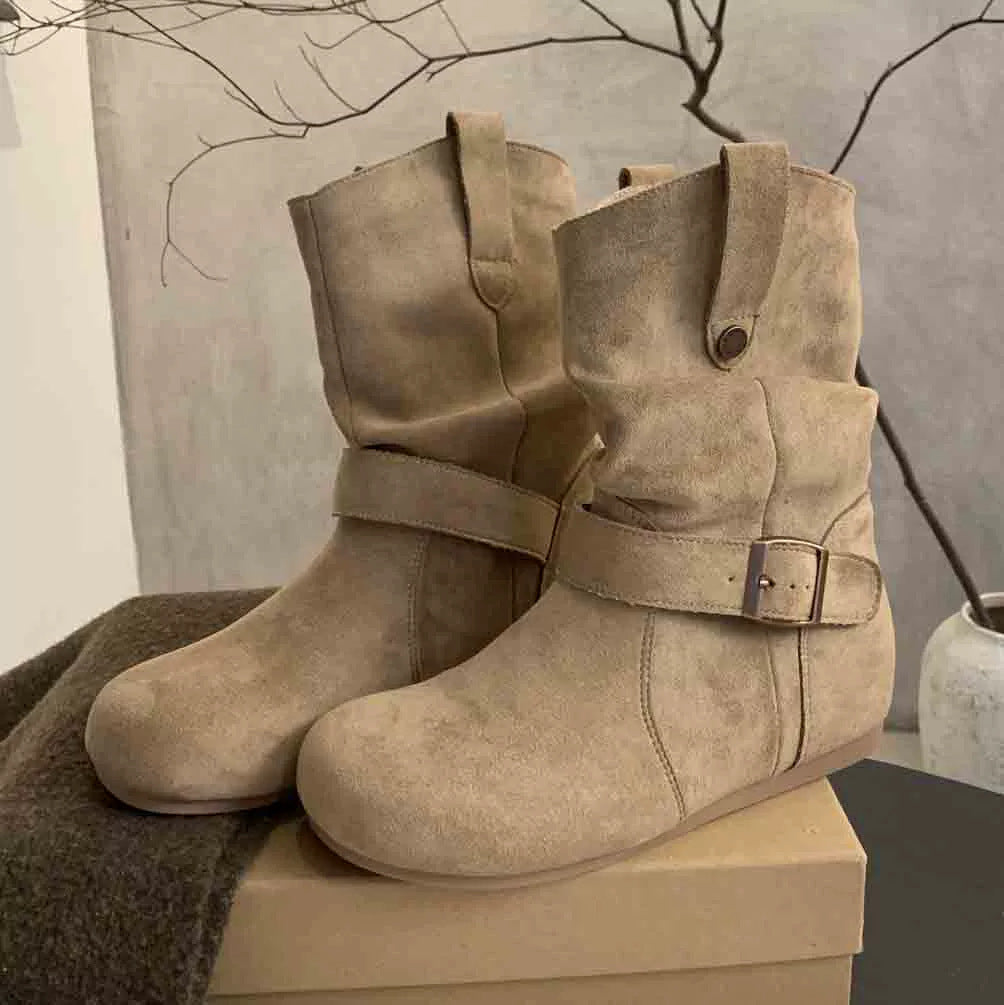 Damen Stiefel Elegante Riemendesign Bequem Schuhe Heidi
