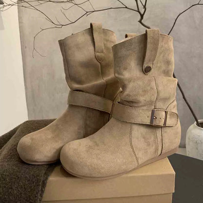 Damen Stiefel Elegante Riemendesign Bequem Schuhe Heidi
