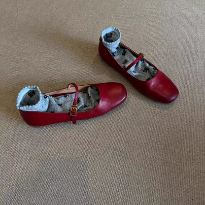 Damen Ballerinas Elegante Mary Jane Schuhe mit Schnalle - BerlinGlamour