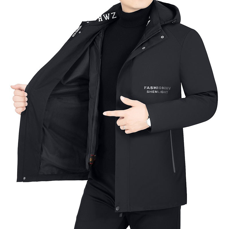 Wasserdichte Herrenjacke Atmungsaktiv mit Kapuze Outdoor