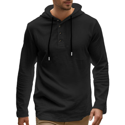 Herren Kapuzenpullover Sportlich mit Knöpfen Modern