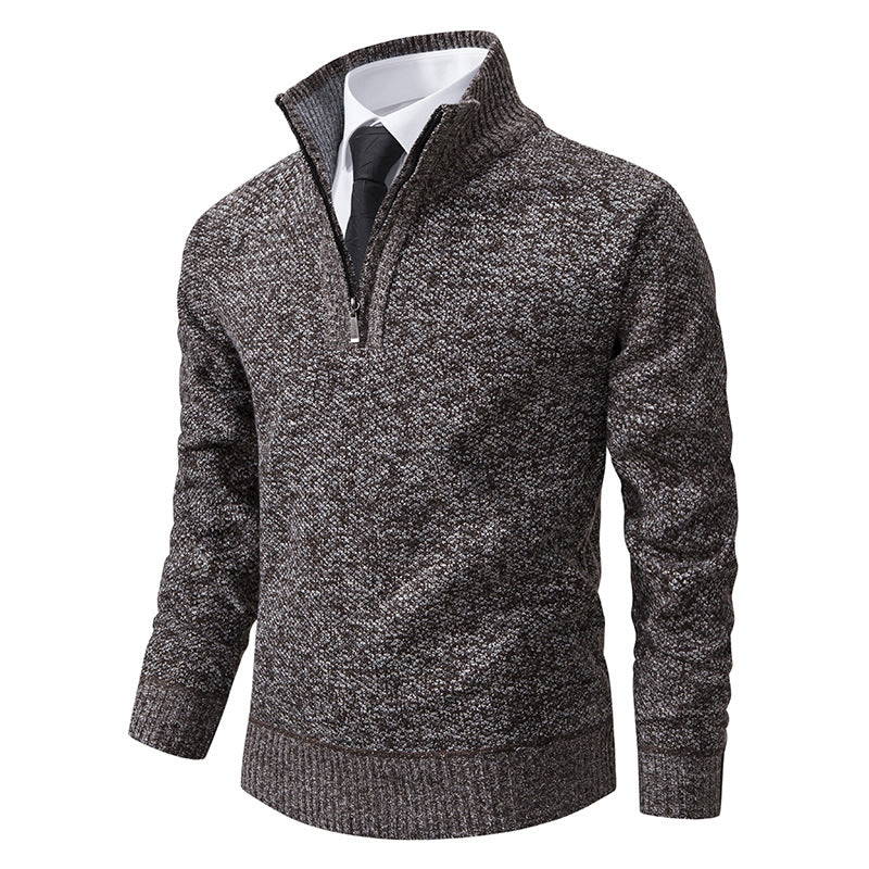 Herren Strickpullover Eleganter V-Ausschnitt Mit Reißverschluss - BerlinGlamour