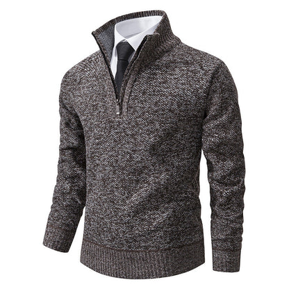 Herren Strickpullover Eleganter V-Ausschnitt Mit Reißverschluss - BerlinGlamour