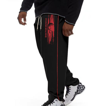 Herren Sport Jogginghose Bequem Streifen Schwarz