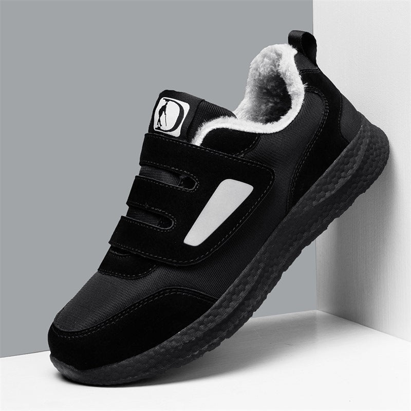 Damen Sneaker Bequem Fleecegefüttert Schnellverschluss Warm