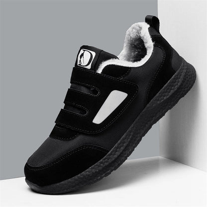Damen Sneaker Bequem Fleecegefüttert Schnellverschluss Warm