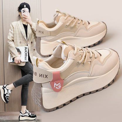 Damen Sneaker Chunky Sportlich Atmungsaktiv Weiß - BerlinGlamour