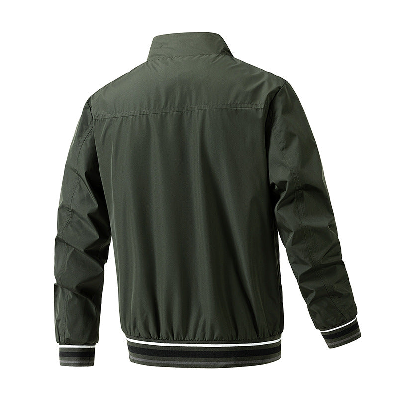 Herren Bomberjacke Modern Kontrast Kragen Hochwertig