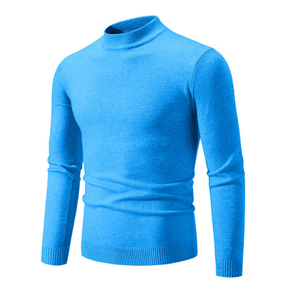 Herren Pullover Feinstrick Hochkragen Elastisch