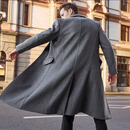 Herren Wintermantel Lang Klassisch Elegant mit Taschen - BerlinGlamour