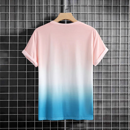Herren T-Shirt Palmen Stickerei Farbverlauf Modern
