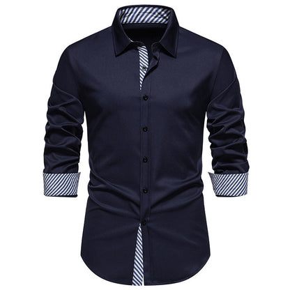 Herren Langarmhemd mit Streifen Design Modern Slimfit