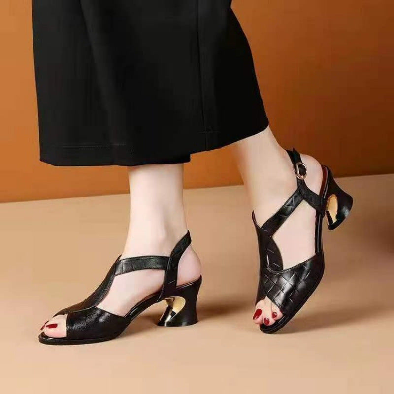 Damen Sandalen Hochhackig Riemchen Elegant