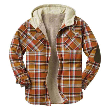 Herren Flanelljacke Weich Warm mit Brusttaschen