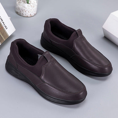 Damen Slip-On Sneaker Bequem Leder Schwarz