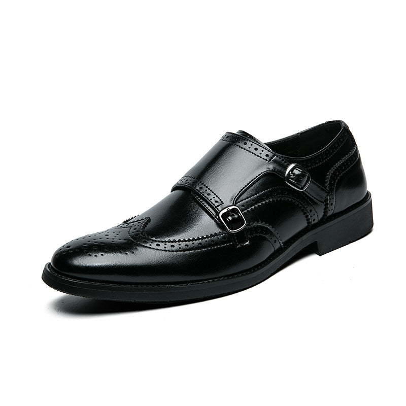 Elegante Damen Schuhe Leder Doppel-Monk Strap Stilettos