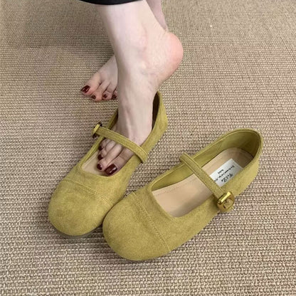 Damen Ballerinas Bequem Riemchen Schuhe Komfort
