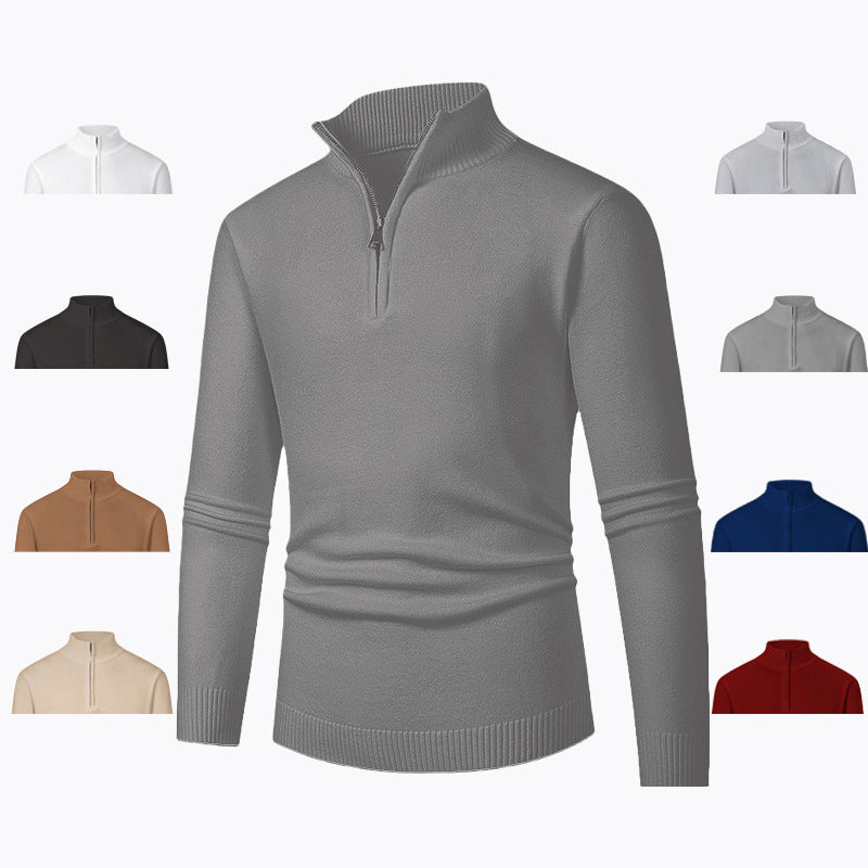 Herren Pullover Reißverschluss Kragen Warm Modern