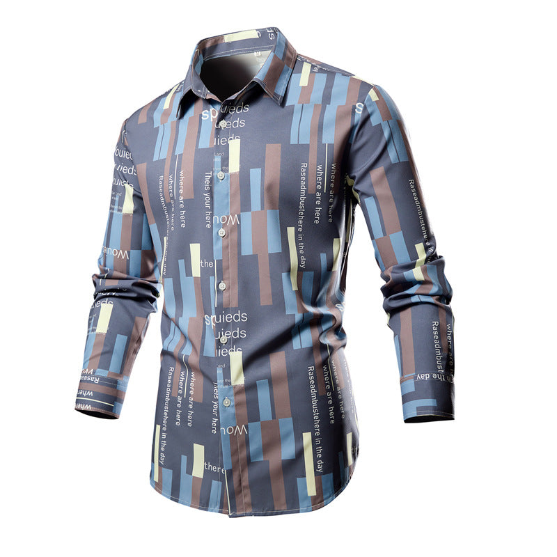 Herren Langarmhemd Streifenmuster Modern Berlin Style