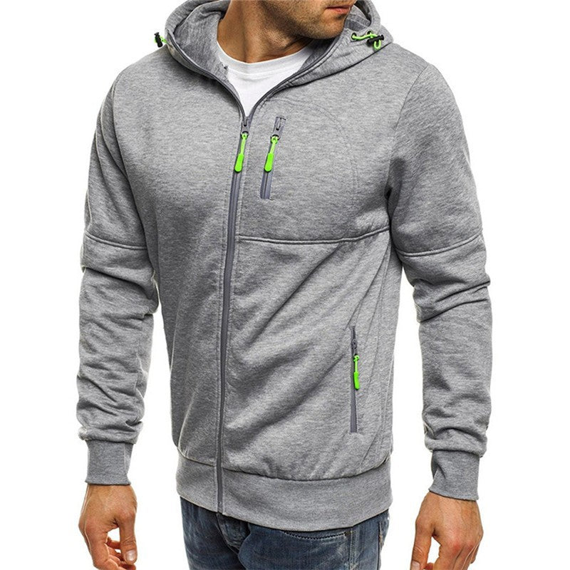 Herren Hoodie Slim Fit mit Reißverschlusstaschen Funktionsjacke