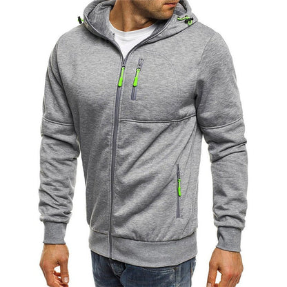 Herren Hoodie Slim Fit mit Reißverschlusstaschen Funktionsjacke