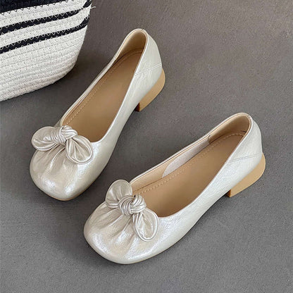 Damen Ballerinas Elegante Schleifen Bequem