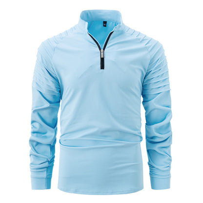 Herren Sportshirt Langarm Zip Hemd Modern Ergonomisch