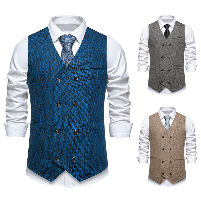 Herren Weste Doppelreiher Elegant Muster - BerlinGlamour