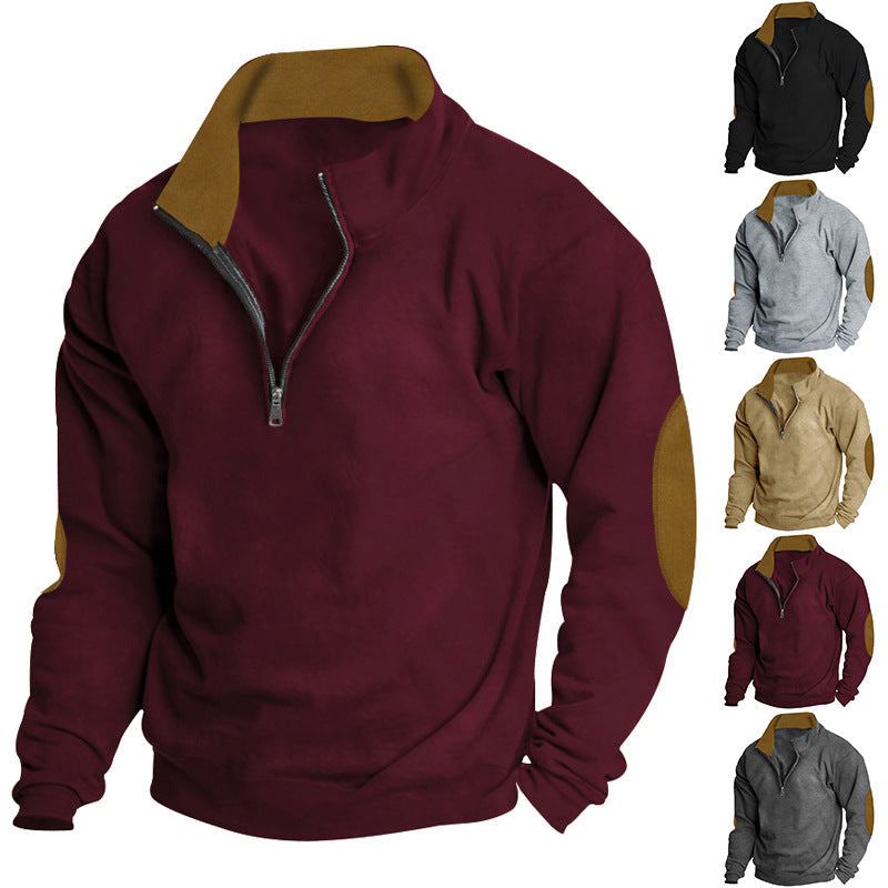 Herren Pullover Hochkragen Zip Verschluss Modern - BerlinGlamour