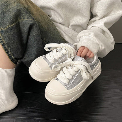 Damen Sneaker Plateau Metallisch Glänzend Robust