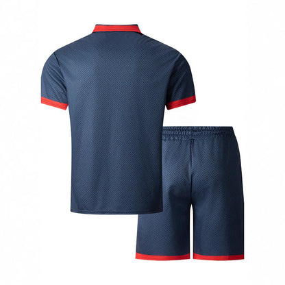 Herren Sportset Kurzarm Funktioneller Reißverschluss Modern