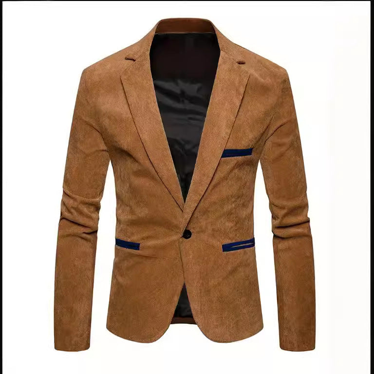 Herren Blazer Wildleder Modisch Strukturiert Schwarz
