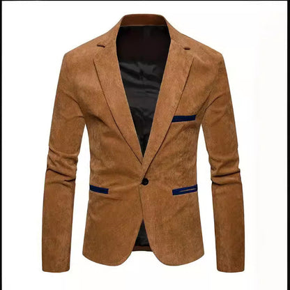 Herren Blazer Wildleder Modisch Strukturiert Schwarz