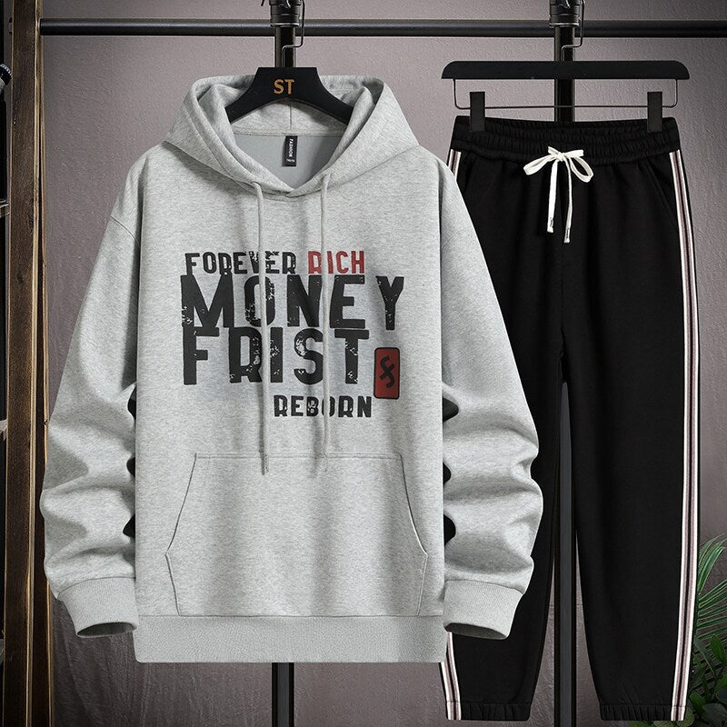 Herren Sportanzug Bequem Kapuzenpullover Jogginghose Casual