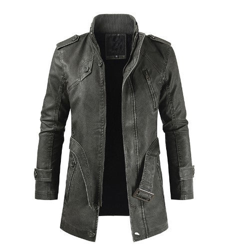 Lederjacke Herren Modisch Asymmetrisch Reißverschluss
