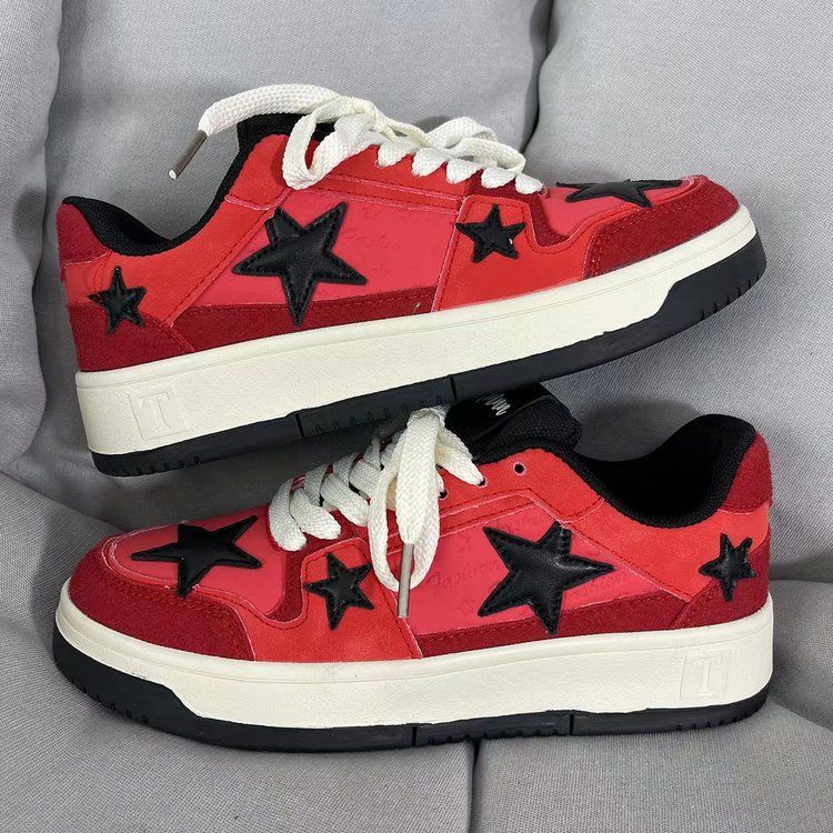 Damen Sneaker Sternen Design Bequem Modisch