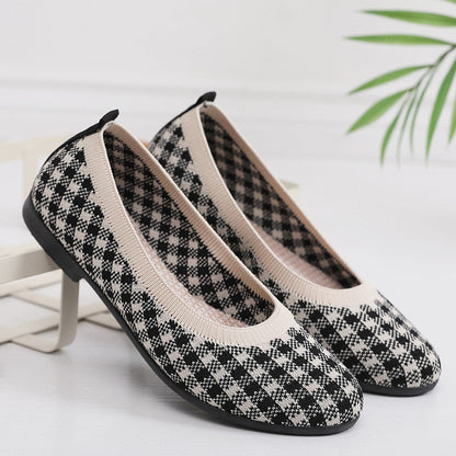 Damen Ballerinas Atmungsaktiv Strick Oberteil Modisch