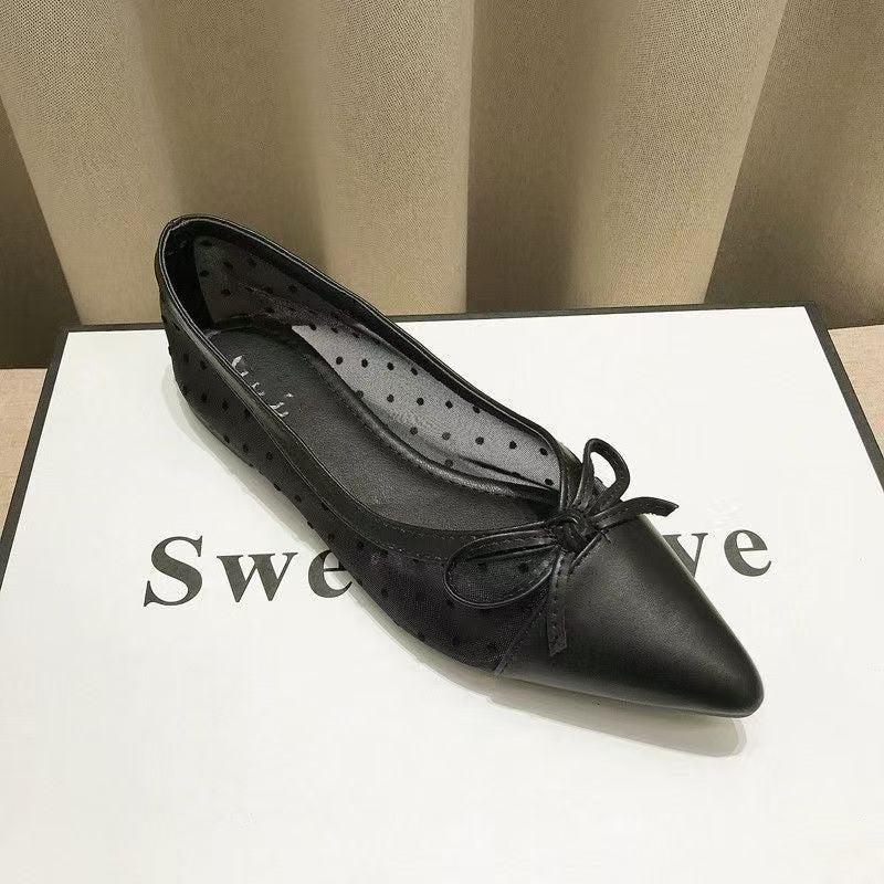 Damen Ballerinas Elegante Slipper Mit Schleife - BerlinGlamour
