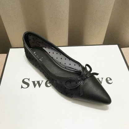 Damen Ballerinas Elegante Slipper Mit Schleife - BerlinGlamour
