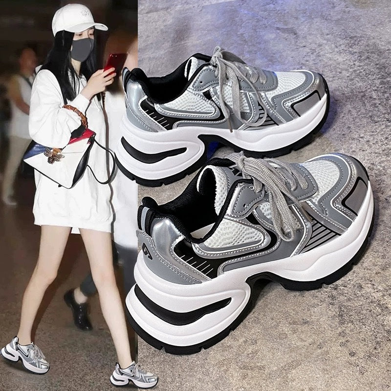 Damen Sneaker Sportlich Chunky Atmungsaktiv Komfortschuhe