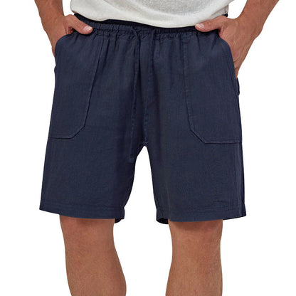 Herren Leinen Shorts Bequem Elastisch Sommer