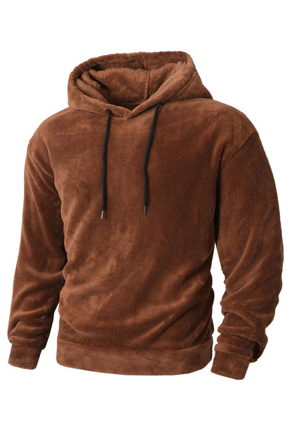 Herren Sweatshirt Kapuzenpullover Weich Fleece Grau