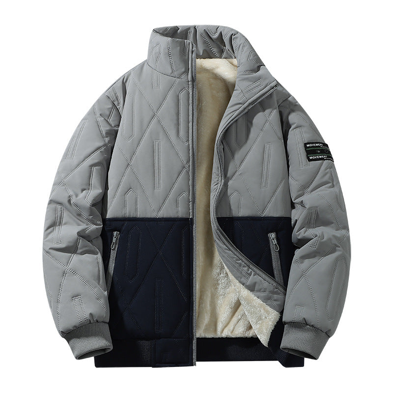 Herren Steppjacke Isoliert Warm mit Hochkragen Weich