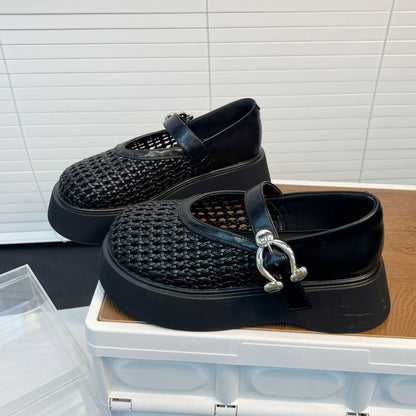 Damen Plateau-Schuhe Komfortabel Netzdesign Schnürsenkel