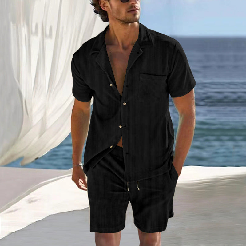 Herren Sommer-Set Atmungsaktives Kurzarm-Shirt und Shorts