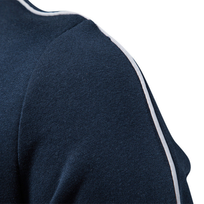 Herren Sweatjacke Hochkragen Reißverschluss Kapuze Warm