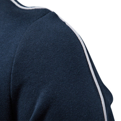 Herren Sweatjacke Hochkragen Reißverschluss Kapuze Warm
