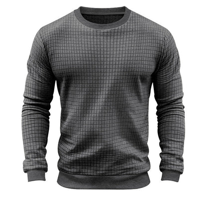 Herren Pullover Rundhals Modernes Muster Schwarz