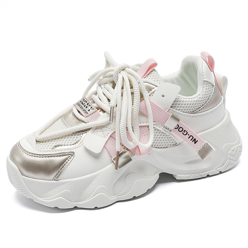 Damen Sneaker Sportlich Chunky atmungsaktiv Mesh