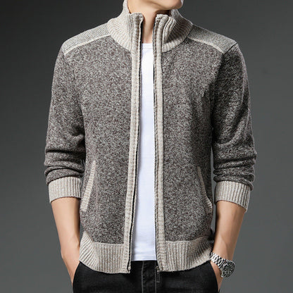 Herren Strickjacke Hochkragen Praktisch Mit Taschen